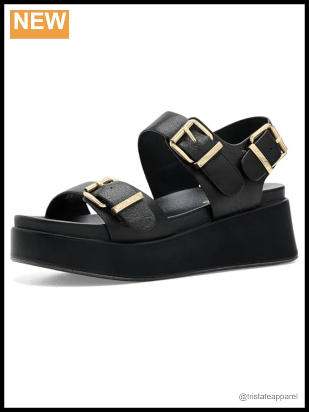 Wedge Sandals With Leather Upper Lining and Buckle Straps
